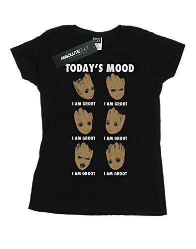 Marvel Mujer Guardians of The Galaxy Groot Today'S Mood Camiseta Negro Small