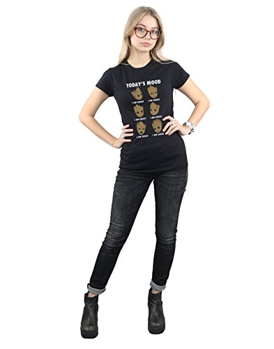 Marvel Mujer Guardians of The Galaxy Groot Today'S Mood Camiseta Negro Small