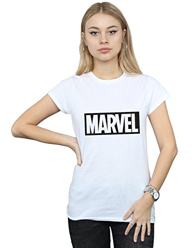Marvel Mujer Logo Outline Camiseta Blanco Large