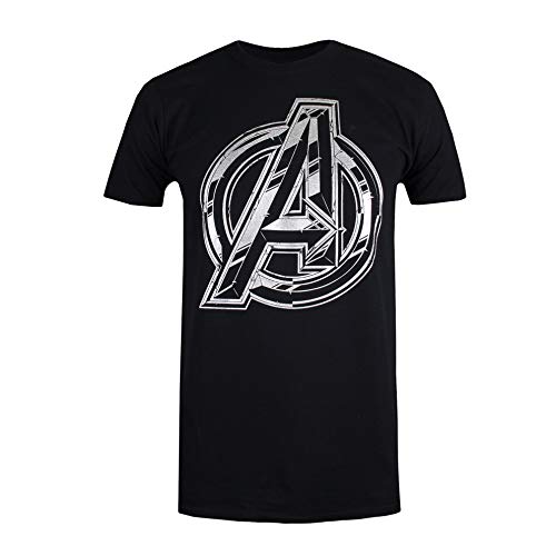 Marvel The Avengers Infinity Logo Camiseta, Negro (Black Blk), L para Hombre