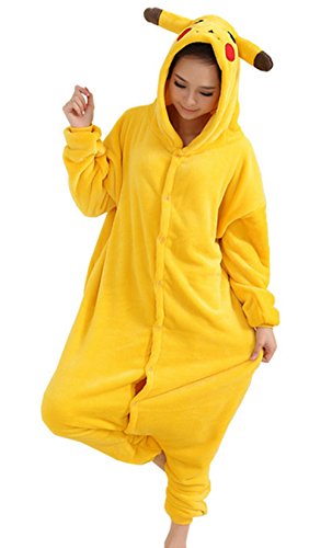 Mauea Unisexo Hombre Mujer Pijamas Halloween Traje Invierno Disfraz Animal Pyjamas Cosplay Pikachu M