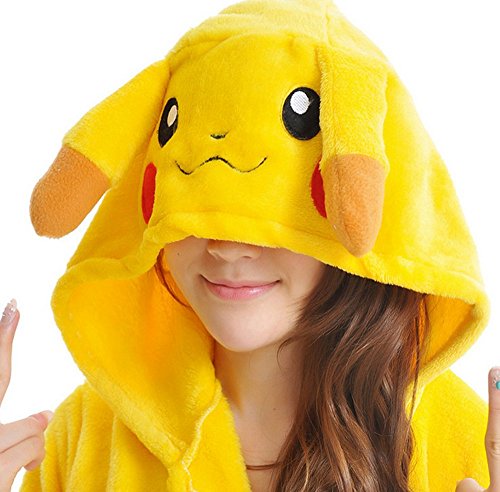 Mauea Unisexo Hombre Mujer Pijamas Halloween Traje Invierno Disfraz Animal Pyjamas Cosplay Pikachu M