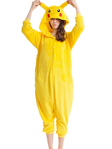 Mauea Unisexo Hombre Mujer Pijamas Halloween Traje Invierno Disfraz Animal Pyjamas Cosplay Pikachu M