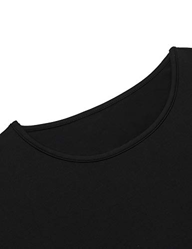 MAXMODA Conjuntos Pijamas para Mujer Invierno Conjuntos Pijamas Forro Polar Negro XXL