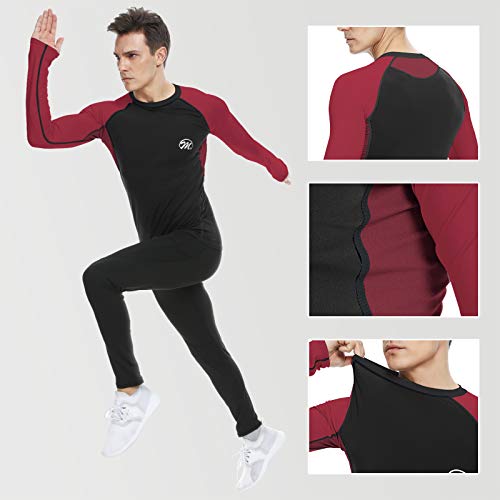 MEETWEE Camiseta de compresión para hombre, manga larga, capa base, camiseta de manga larga, para correr, para fitness, gimnasio, entrenamiento