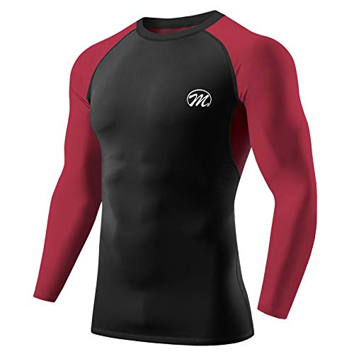 MEETWEE Camiseta de compresión para hombre, manga larga, capa base, camiseta de manga larga, para correr, para fitness, gimnasio, entrenamiento