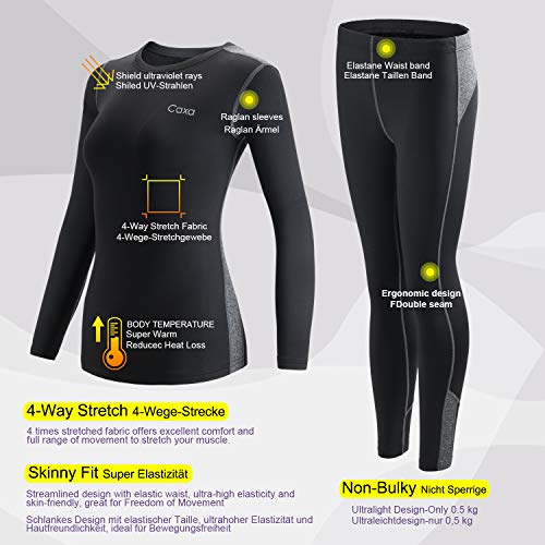 MEETYOO Conjuntos térmicos Mujer, Ropa Interior termica Invierno Base Layer Thermo Pantalones para Running Ciclismo Esquí