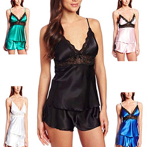 MEIbax Moda Mujer Encaje Arco Ropa Interior Ropa de Dormir camisón Knicker Bodies Sexy Vestir Corsé Talla Grande Racy De Tentación Camisón Perspectiva de Encaje Sexy Underwear Conjuntos Pijamas