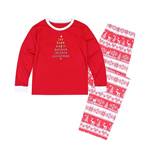 MEIHAOWEI Nueva Familia Ropa a Juego Pijamas para Niños Ropa Navidad Familia Ropa Mamá y yo Look Familia MOM-Red M