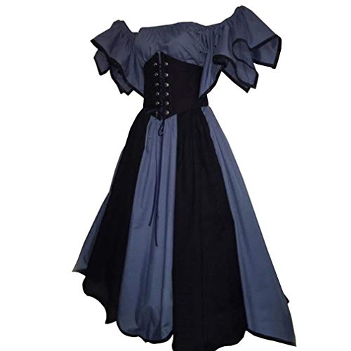 MEIHAOWEI Vestido De Estilo Europeo Y Americano Vestido Vintage Vestido De Fiesta Vestido De Manga Corta Traje Medieval Renacentista Femenino
