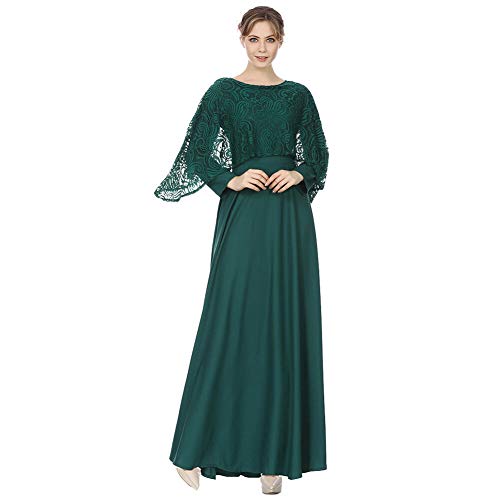 Meijunter Vestido de Mujeres Musulmanas - Encaje Túnica Oración Abaya Kaftan de Ropa Islámica para Ramadan