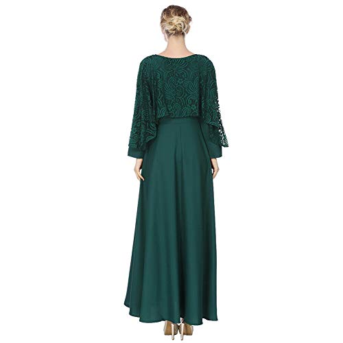 Meijunter Vestido de Mujeres Musulmanas - Encaje Túnica Oración Abaya Kaftan de Ropa Islámica para Ramadan