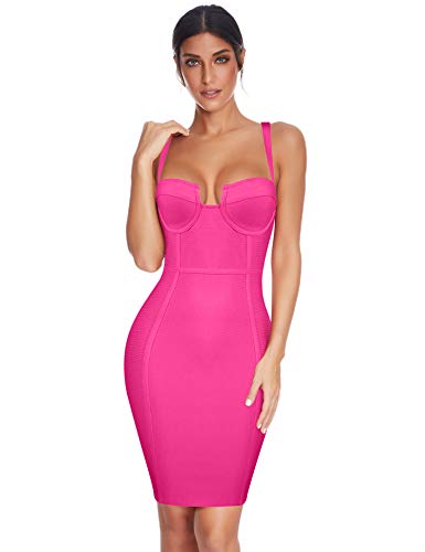 Meilun Vestido de vendaje sexy con cuello en V para mujer