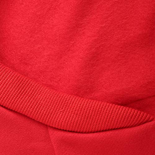 Meioro Sudaderas con Capucha de Perro Ropa Abrigada para Perros Ropa Deportiva para Mascotas de algodón Puro más Terciopelo Dog Hoodie (XXL, Rojo)