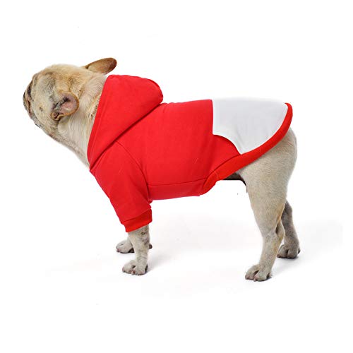 Meioro Sudaderas con Capucha de Perro Ropa Abrigada para Perros Ropa Deportiva para Mascotas de algodón Puro más Terciopelo Dog Hoodie (XXL, Rojo)