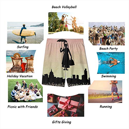 Meiya-Design - Bañador para Hombre con Bolsillo, diseño de Mary Poppins Multicolor Multicolor XL