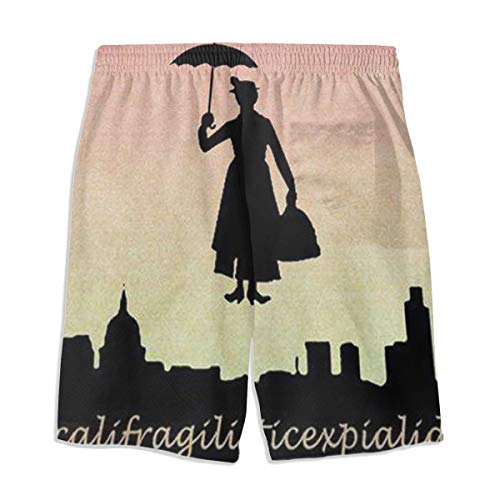 Meiya-Design - Bañador para Hombre con Bolsillo, diseño de Mary Poppins Multicolor Multicolor XL