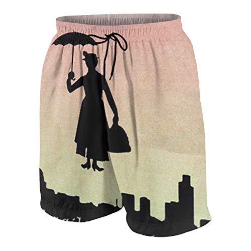 Meiya-Design - Bañador para Hombre con Bolsillo, diseño de Mary Poppins Multicolor Multicolor XL