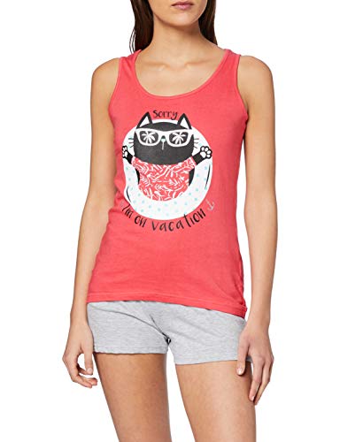 Melissa Brown AF.Sorry.PSH Conjuntos de Pijama, Rose (Fuchsia/Gris Chiné Fuchsia/Gris Chiné), L para Mujer