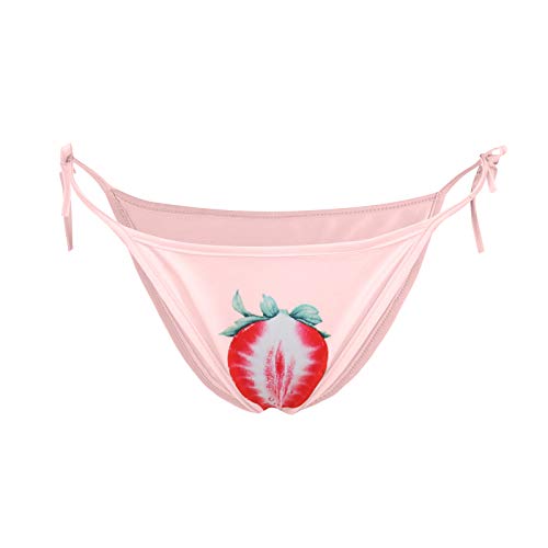 Mengove Bragas Transpirables elásticas Ajustadas con Estampado de Fresa, Informales y Sexis a la Moda para Mujer, Bikini Hipster