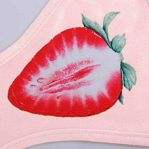 Mengove Bragas Transpirables elásticas Ajustadas con Estampado de Fresa, Informales y Sexis a la Moda para Mujer, Bikini Hipster