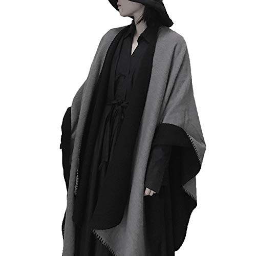 MeOkey Poncho para Mujer de Invierno Cárdigan de Elegante Abrigada Calentito Diseño Casual Simple Manta Chal 150 x 130 CM