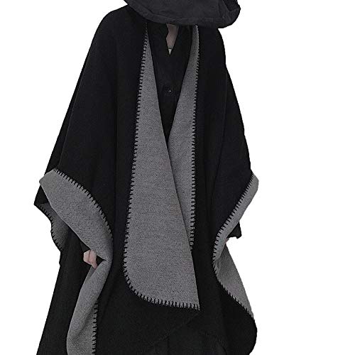 MeOkey Poncho para Mujer de Invierno Cárdigan de Elegante Abrigada Calentito Diseño Casual Simple Manta Chal 150 x 130 CM