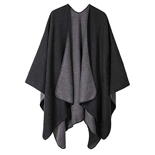 MeOkey Poncho para Mujer de Invierno Cárdigan de Elegante Abrigada Calentito Diseño Casual Simple Manta Chal 150 x 130 CM