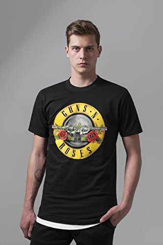 MERCHCODE Guns N Roses Classic Logo – Camiseta para Hombre, Color Negro, Cuello Redondo, tamaño XS a 3 x l, Hombre, Guns n' Roses Logo tee, Negro, XXXL