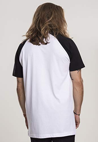 MERCHCODE The Ramones Circle Raglan - Camiseta para Hombre con Logotipo Impreso, Hombre, Camiseta, MC061, Blanco/Negro, Extra-Large