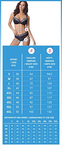 Merry Style Bragas Tanga de Bikini Parte de Abajo Bañador Mujer M30 (Negro (9240), 44 (Tallas del Productor: XXL))