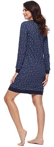 Merry Style Camisón Lencería Sexy Ropa de Cama Mujer MS10-179 (Marino Estrellas, XL)