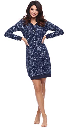 Merry Style Camisón Lencería Sexy Ropa de Cama Mujer MS10-179 (Marino Estrellas, XL)