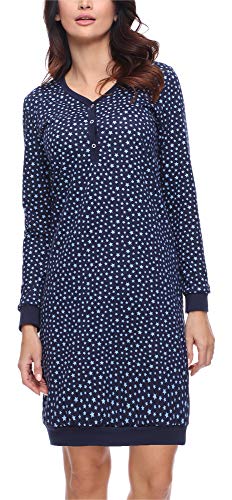 Merry Style Camisón Lencería Sexy Ropa de Cama Mujer MS10-179 (Marino Estrellas, XL)