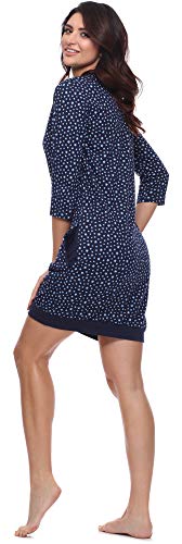 Merry Style Camisón Lencería Sexy Ropa de Cama Mujer MS10-182 (Marino Estrellas, XL)