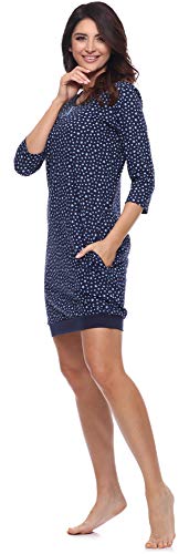 Merry Style Camisón Lencería Sexy Ropa de Cama Mujer MS10-182 (Marino Estrellas, XL)