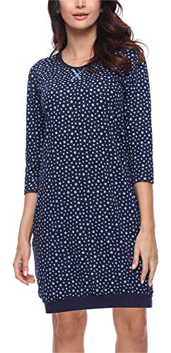 Merry Style Camisón Lencería Sexy Ropa de Cama Mujer MS10-182 (Marino Estrellas, XL)