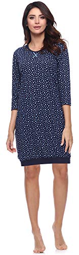 Merry Style Camisón Lencería Sexy Ropa de Cama Mujer MS10-182 (Marino Estrellas, XL)