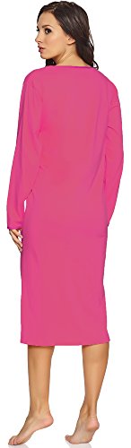 Merry Style Camisón Ropa de Cama Vestidos de Casa Manga Larga Mujer 91LW1 (Amaranto (Manga Larga), S)