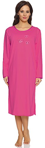 Merry Style Camisón Ropa de Cama Vestidos de Casa Manga Larga Mujer 91LW1 (Amaranto (Manga Larga), S)