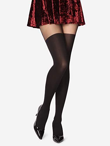 Merry Style Medias con Estampado Lencería Sexy Panty Mujer MS 370 60 DEN (Negro, L (Tamaño del fabricante: 4))