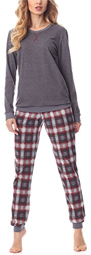 Merry Style Pijama Conjunto Camiseta y Pantalones Mujer MS10-168(Melange Oscuro Burdeos, 3XL)