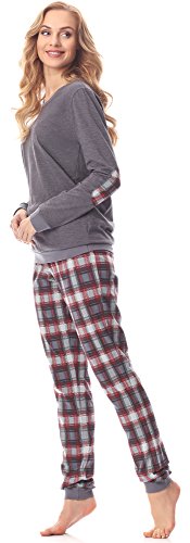 Merry Style Pijama Conjunto Camiseta y Pantalones Mujer MS10-168(Melange Oscuro Burdeos, S)