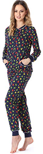 Merry Style Pijama Entero Una Pieza Ropa de Cama Mujer MS10-175 (Marino Regalos, XXL)