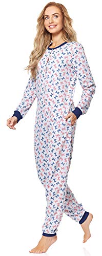 Merry Style Pijama Entero Una Pieza Ropa de Casa Mujer MS10-187 (Melange/Lazos2, XL)