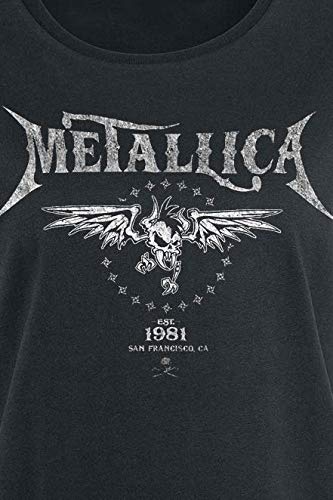 Metallica Biker Mujer Camiseta Negro M, 100% algodón, Ancho