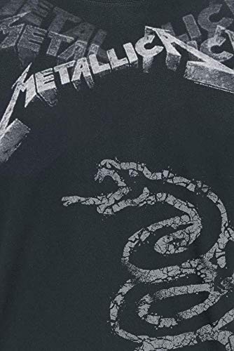 Metallica Black Album Faded Hombre Camiseta Negro M, 100% algodón, Regular