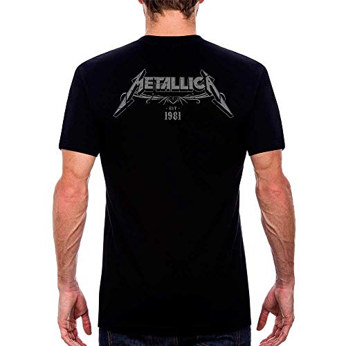 Metallica-James Hetfield - Camiseta Negra Hombre Manga Corta - Metallica Tshirt (XXL)