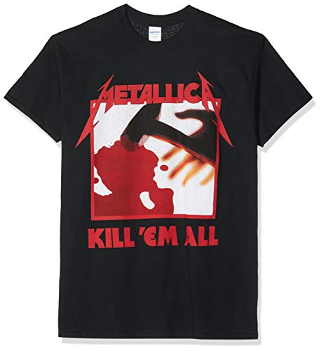 Metallica Kill 'em All Tracks_Men_bl_TS: S Camiseta, Negro (Black Black), Small para Hombre