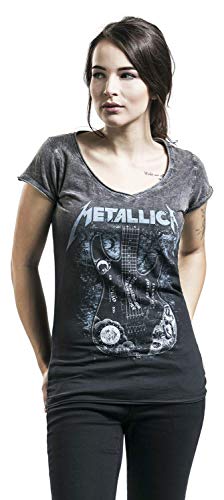 Metallica Ouija Guitar Mujer Camiseta Negro/Gris L, 100% algodón, Regular